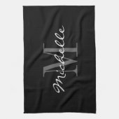 Serviette de cuisine noire et blanche fascinante (Vertical)