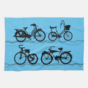 Serviette de cuisine noire Les Bicyclettes