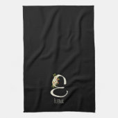 Serviette de cuisine noire monogramme Cadeau de pe (Vertical)