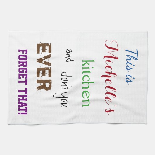 Serviette de cuisine nommée faite sur commande (Horizontal)