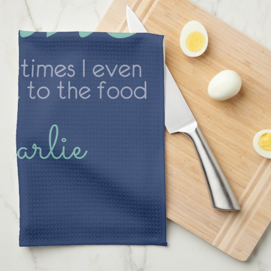 Serviette de cuisine nommée faite sur commande de (Quart Plié)