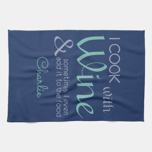 Serviette de cuisine nommée faite sur commande de (Horizontal)