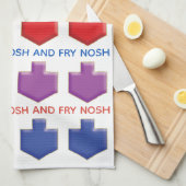 Serviette de cuisine "Nosh & Fry 3D Dreidels" (Quart Plié)