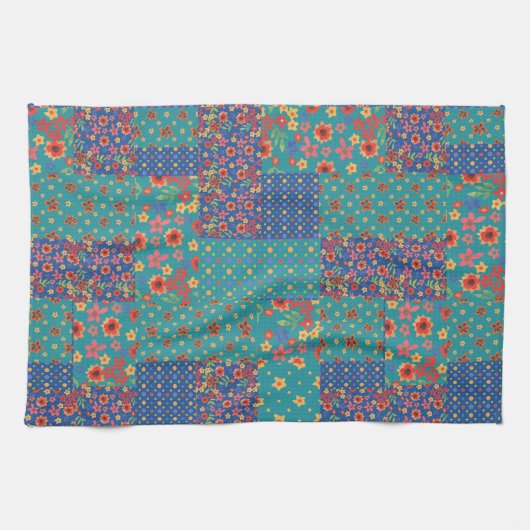 Serviette de cuisine nostalgique chic de patchwork (Horizontal)