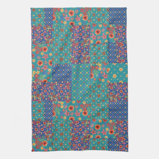 Serviette de cuisine nostalgique chic de patchwork (Vertical)