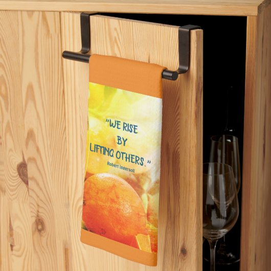 Serviette de cuisine "Nous nous levons en levant l (Pliage en tiers)