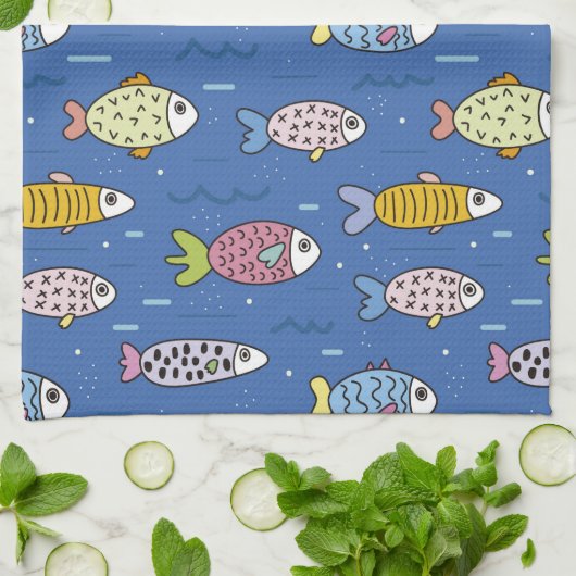 serviette de cuisine ocean life (Plié)