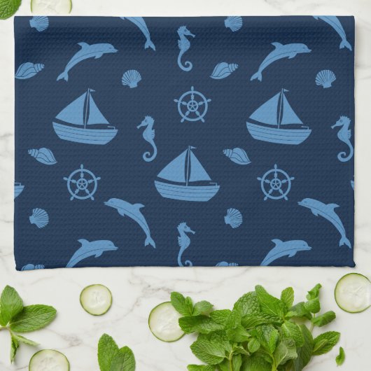 serviette de cuisine ocean life (Plié)