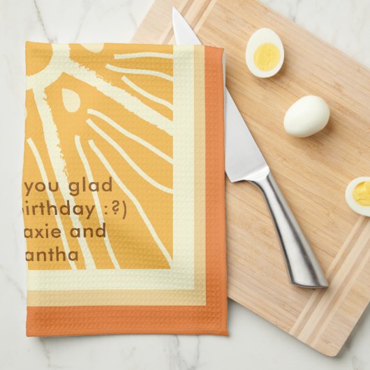 Serviette de cuisine "Orange" (Quart Plié)