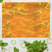 Serviette de cuisine orange Camo (Plié)