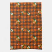 Serviette de cuisine Orange Checker Fleur (Vertical)