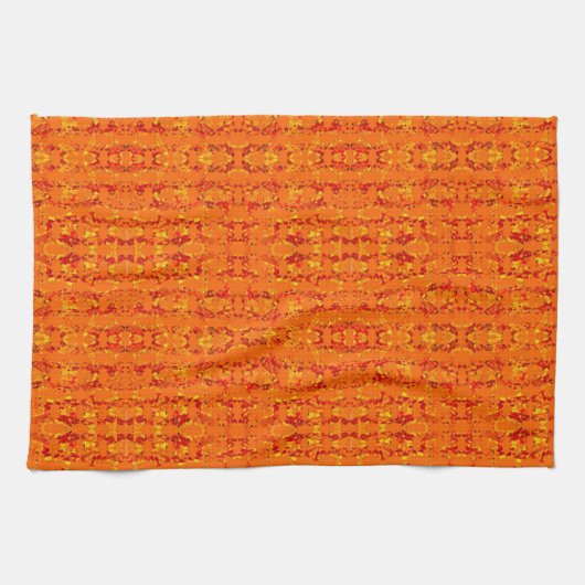 Serviette de cuisine orange colorée Aztek (Horizontal)
