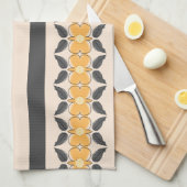Serviette de cuisine orange et gris (Quart Plié)