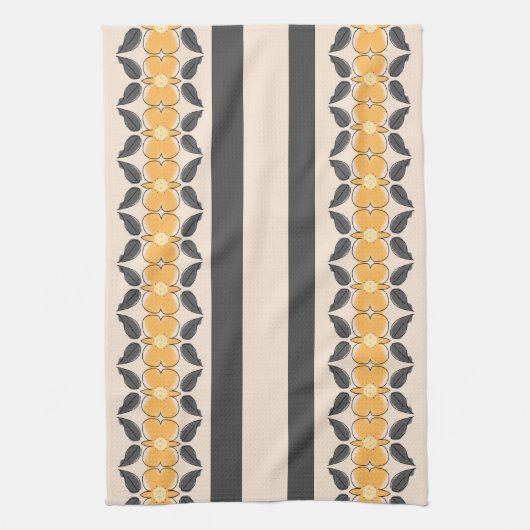 Serviette de cuisine orange et gris (Vertical)