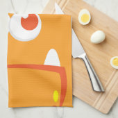 Serviette de cuisine Orange Monster Face (Quart Plié)