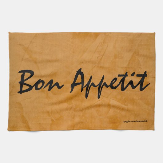 Serviette de cuisine orange toscane Bon Appetit (Horizontal)