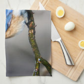 Serviette de cuisine orientale d'oiseau bleu (Quart Plié)