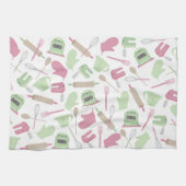 Serviette de cuisine orientée de cuisine rose et (Horizontal)