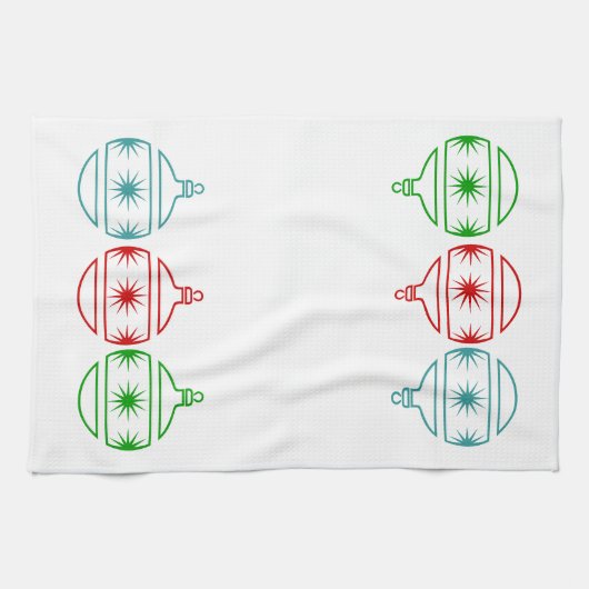 Serviette de cuisine - Ornements de Noël (Horizontal)