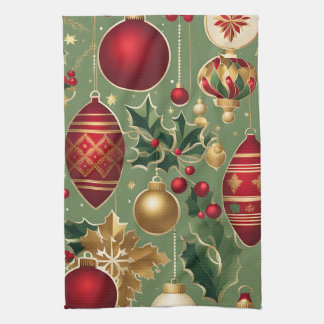 serviette de cuisine ornements de Noël vintage
