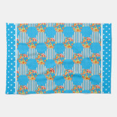 Serviette de cuisine ou de thé, orange, Patchwork (Horizontal)