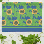 Serviette de cuisine ou de thé - Tournesols d'or (Plié)