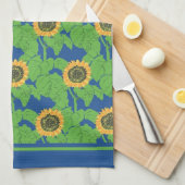 Serviette de cuisine ou de thé - Tournesols d'or (Quart Plié)