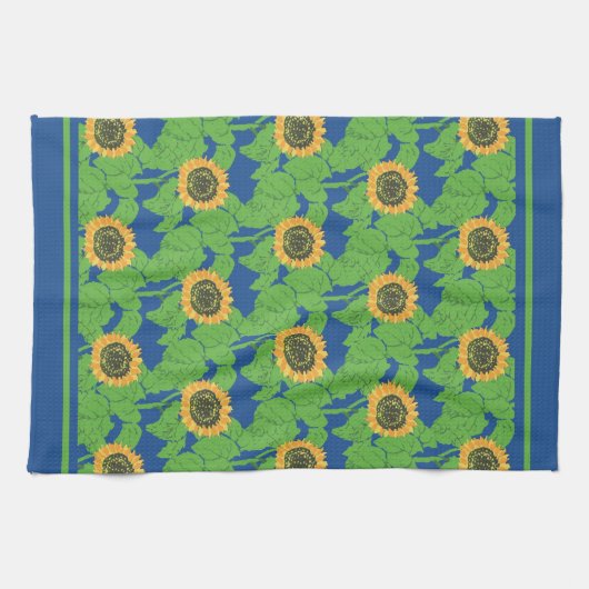 Serviette de cuisine ou de thé - Tournesols d'or (Horizontal)