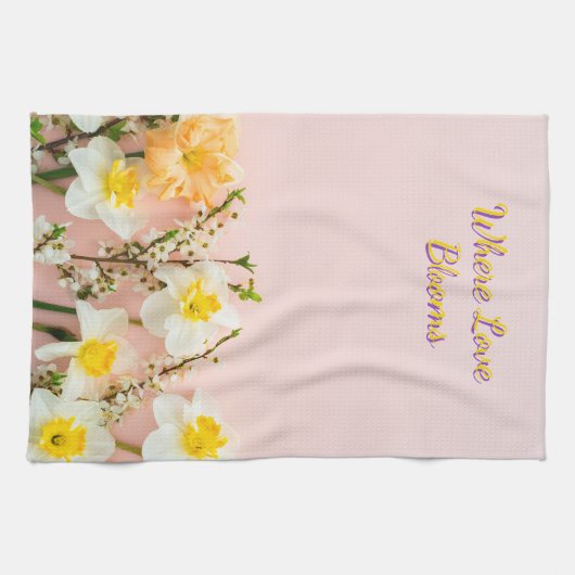 Serviette de cuisine Où l'amour fleurit | Romance (Horizontal)