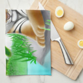 Serviette de cuisine paisible de tigre de jungle (Quart Plié)