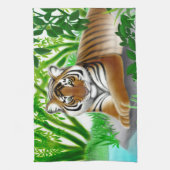 Serviette de cuisine paisible de tigre de jungle (Vertical)