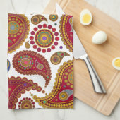 Serviette de cuisine Paisley exotique (Quart Plié)