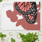 Serviette de cuisine - Papillon Monarque de couleu (Plié)