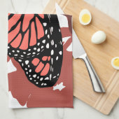 Serviette de cuisine - Papillon Monarque de couleu (Quart Plié)
