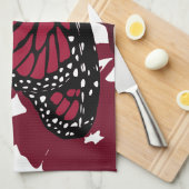 Serviette de cuisine - Papillon rouge monarque Jes (Quart Plié)