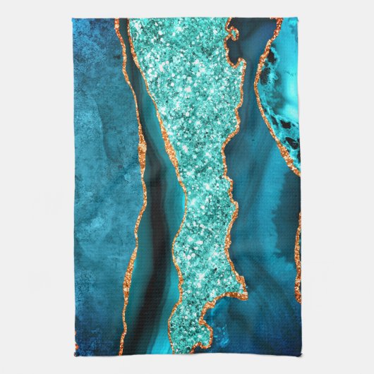 Serviette de cuisine Parties scintillant en or ble (Vertical)