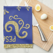 Serviette de cuisine "Passover Pesach Gold" (Quart Plié)