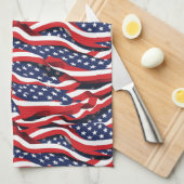 Serviette de cuisine patriotique (Quart Plié)