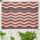 Serviette de cuisine patriotique onduleuse de (Plié)