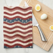 Serviette de cuisine patriotique onduleuse de (Quart Plié)