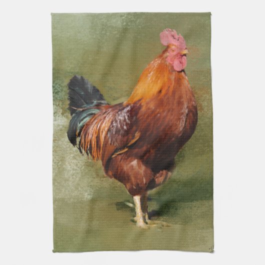 Serviette de cuisine peinte par huile de poulet - (Vertical)