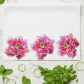 Serviette de cuisine - Peonies roses (Plié)