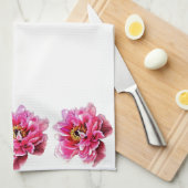 Serviette de cuisine - Peonies roses (Quart Plié)