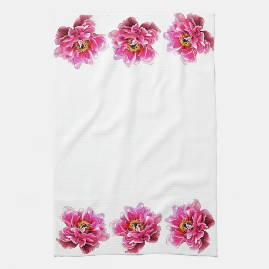 Serviette de cuisine - Peonies roses (Vertical)