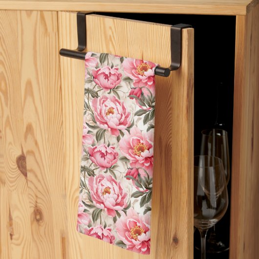 Serviette de cuisine Peony (Pliage en tiers)