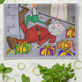 Serviette de cuisine père Noël Accident (Plié)