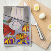 Serviette de cuisine père Noël Accident (Quart Plié)