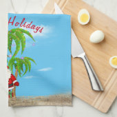 Serviette de cuisine Père Noël et Palms Tropical C (Quart Plié)