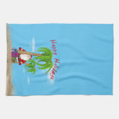 Serviette de cuisine Père Noël et Palms Tropical C (Horizontal)