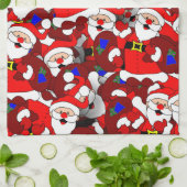 serviette de cuisine père Noël heureuse (Plié)